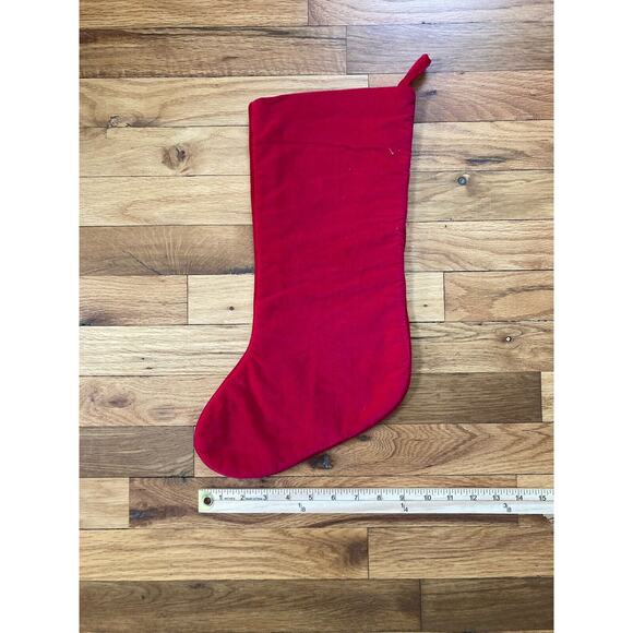 Vintage Needlepoint Angel Christmas Stocking Burgundy Holiday Stocking Cottage - Picture 5 of 5